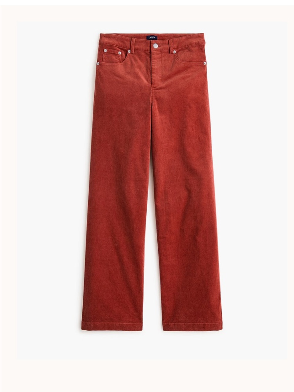 J. Crew Corduroy Wide Leg Pants Womens Size 34 Rock Red Cropped High Rise NEW